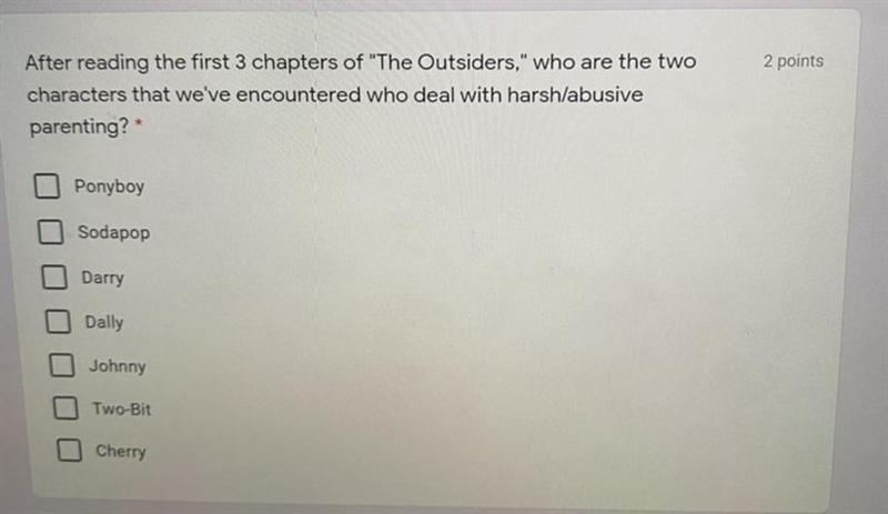 "The Outsiders" who are the two characters that deal with harsh/abusive-example-1