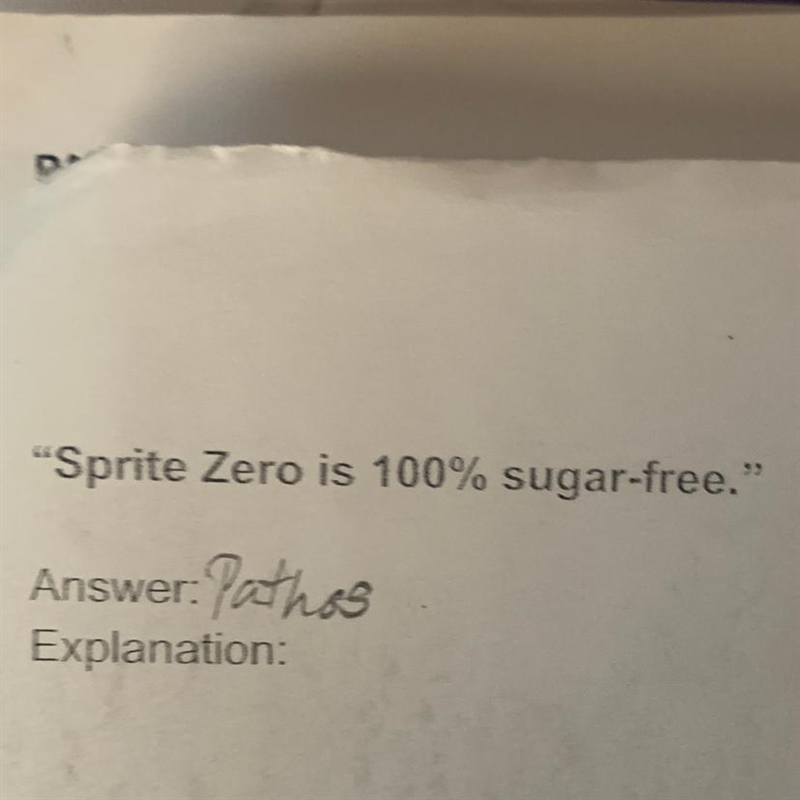 "Sprite Zero is 100% sugar-free." Answer: Explanation:-example-1