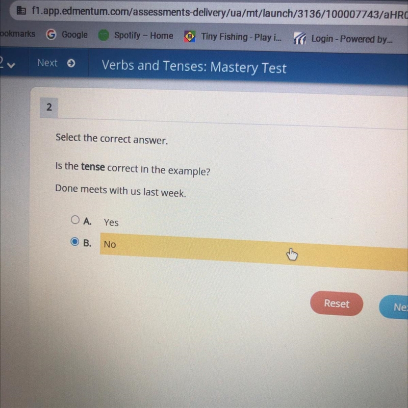 Is the tense correct in the example? Done meets with us last week.-example-1