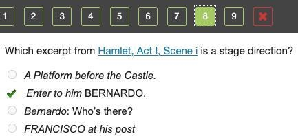 Which excerpt from Hamlet, Act I, Scene i is a stage direction?-example-1