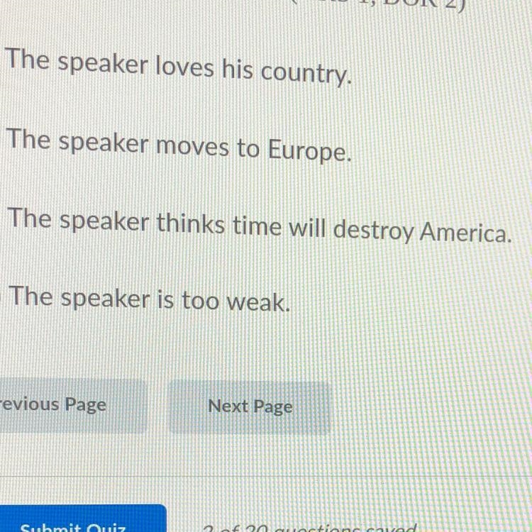 Based on the whole poem "America". Why does the speaker NOT revolt against-example-1