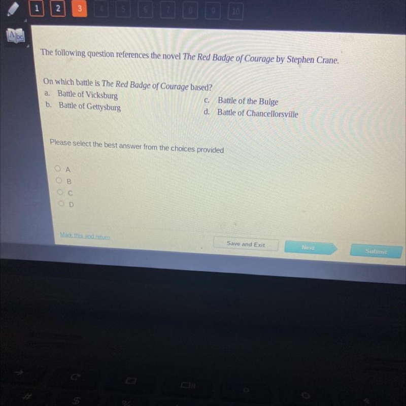 The following question references the novel The Red Badge of Courage by Stephen Crane-example-1