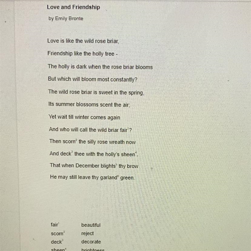 What is the poem saying about love and friendship? Which is better and why? HELPPPP-example-1