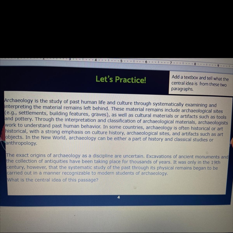 What is the central idea of this passage?-example-1