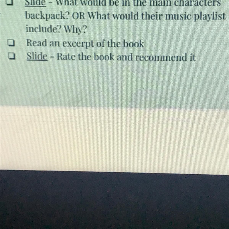 The book “ wonder “ what would be in august’s bagpack?? help asap-example-1