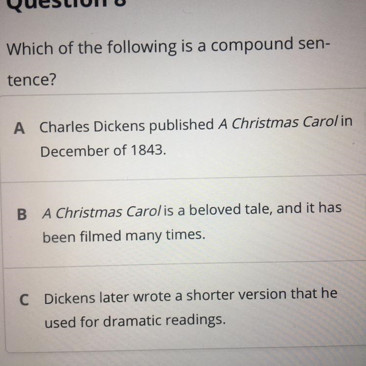 Which of the following is a compound sen- tence?-example-1