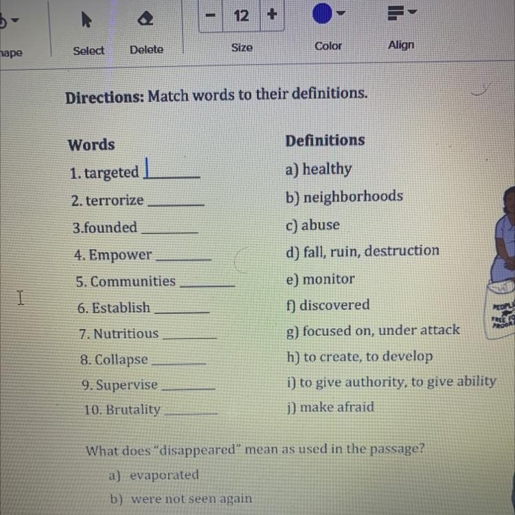 The definitions and words if someone could help me with that quick as possibly before-example-1