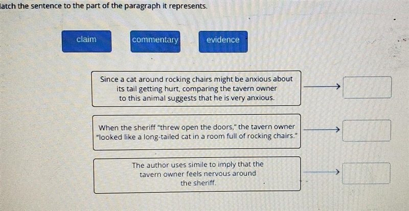 Match the sentence to the part of the paragraph it represents. ​-example-1