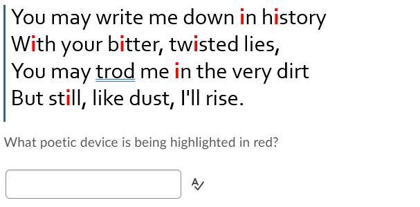 What poetic device is being highlighted in red?-example-1