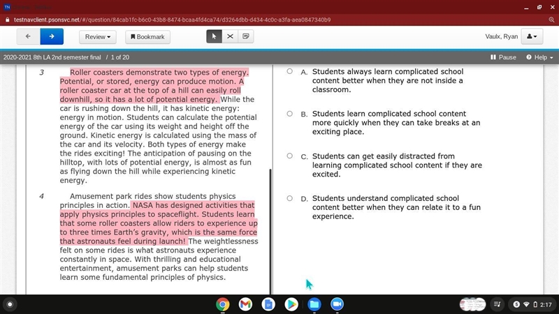 Amusement parks Physics by Sereen Jouda. Which inference abut students learing is-example-3