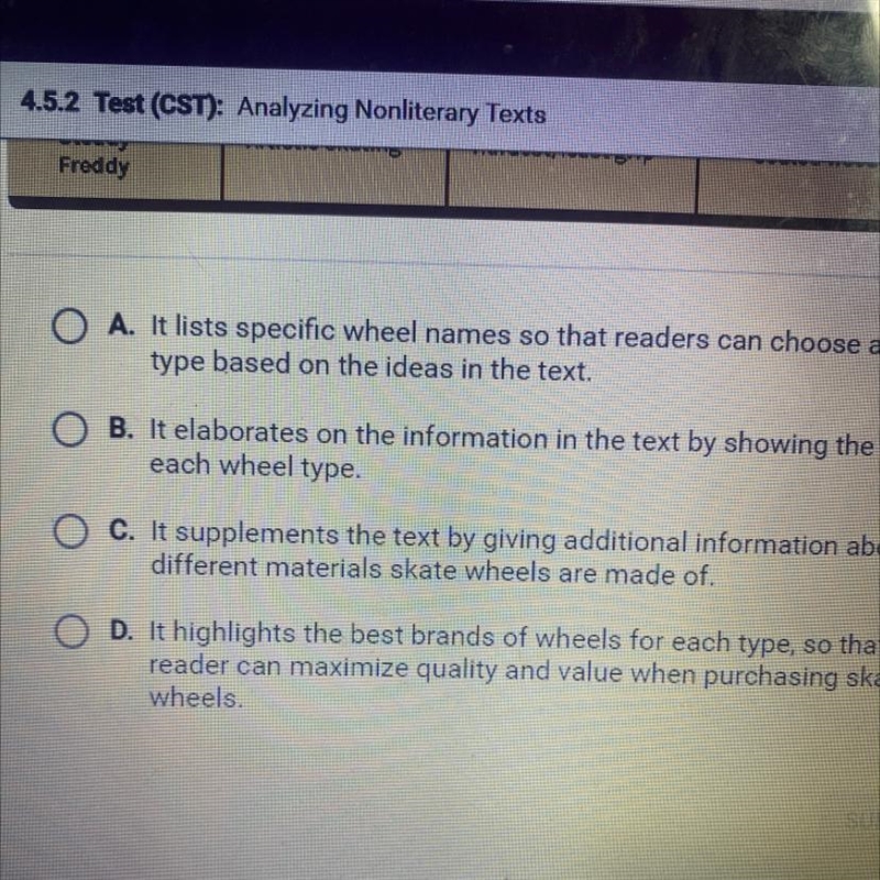 Which answer option best explains how the table enhances the meaning of the text? Which-example-1