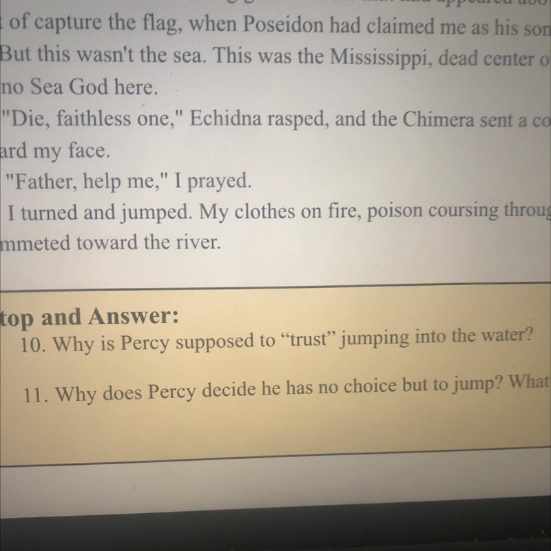 Why is Percy supposed to trust" jumping into the water?-example-1