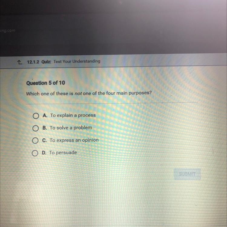 Which one of these is not one of the four main purposes-example-1