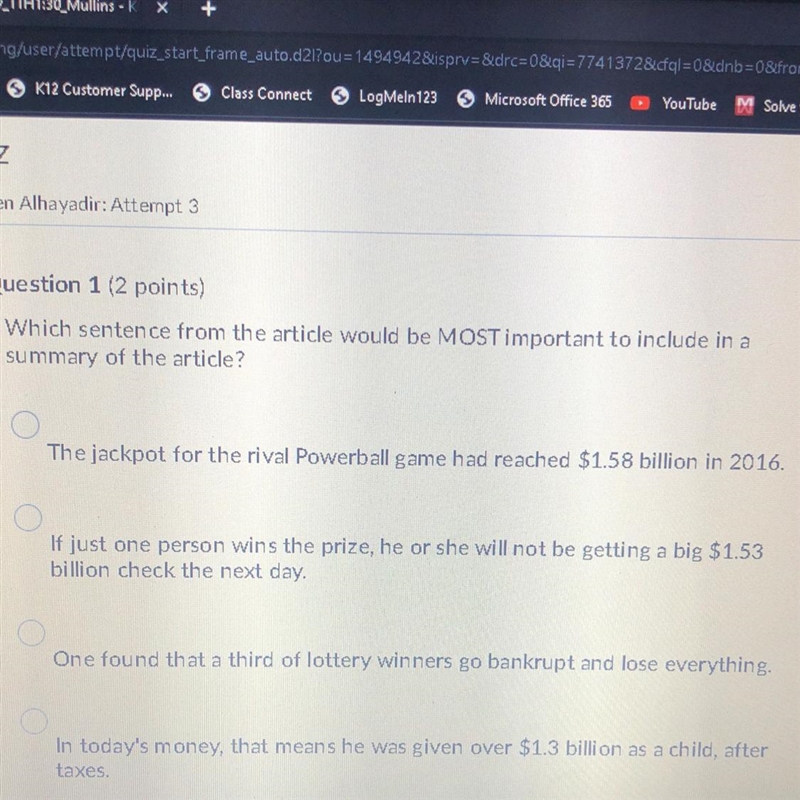 Which sentence from the article would be MOST important to include in a summary of-example-1