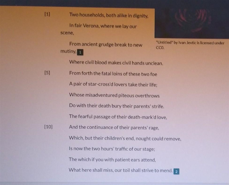 What purpose does the prologue serve in the text of Romeo and Juliet? A. It updates-example-1