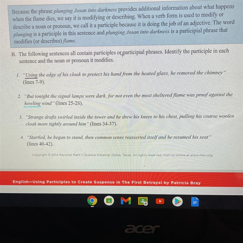 Please help! what would be the participles of numbers 3 and 4? thanks!-example-1