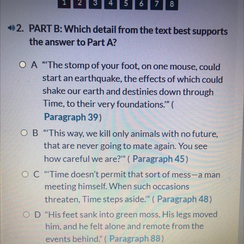 PART B: Which detail from the text best supports the answer to Part A?-example-1