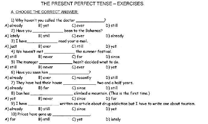 THE PRESENT PERFECT TENSE-example-1