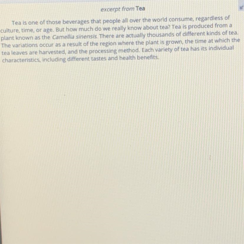 English need help no links What is the author's thesis? A) tear is produced from a-example-1