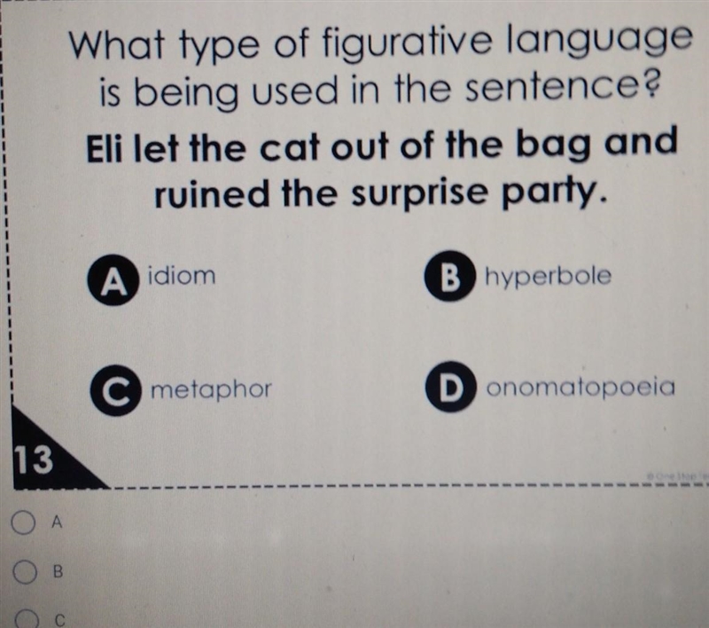 What type of figurative language is being used in the sentence? ​-example-1