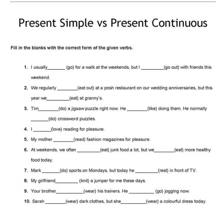 I need answers for present simple vs present continuous-example-1