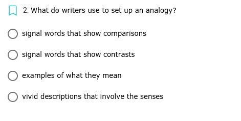 PLEASE help meh! What do writers use to set up an analogy?-example-1