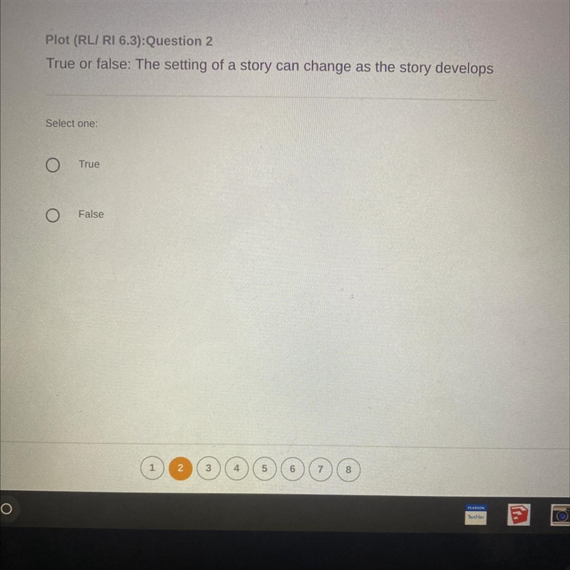 Plot (RLI RI 6.3): Question 2 True or false: The setting of a story can change as-example-1