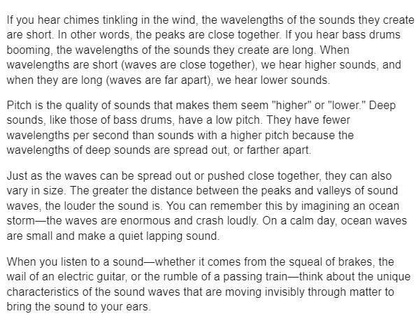 Explain what sound really is and what causes differences in sound. Provide evidence-example-2