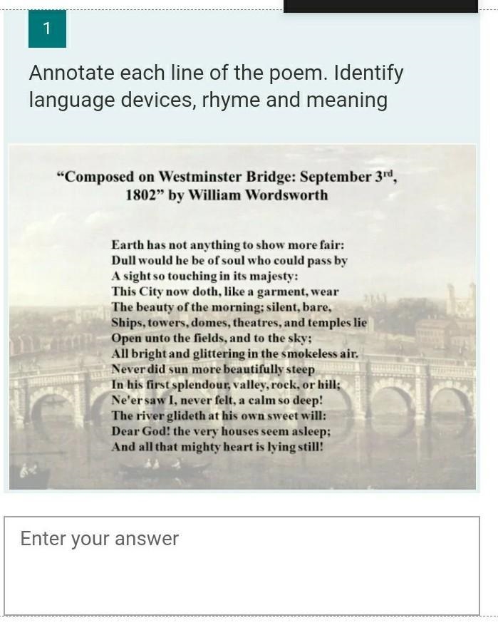 Annotate each line of the poem. Identify language devices, rhyme and meaning​-example-1