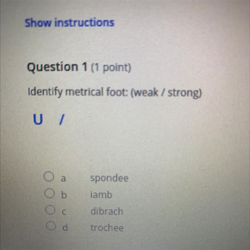 Identify metrical foot: weak / strong)-example-1