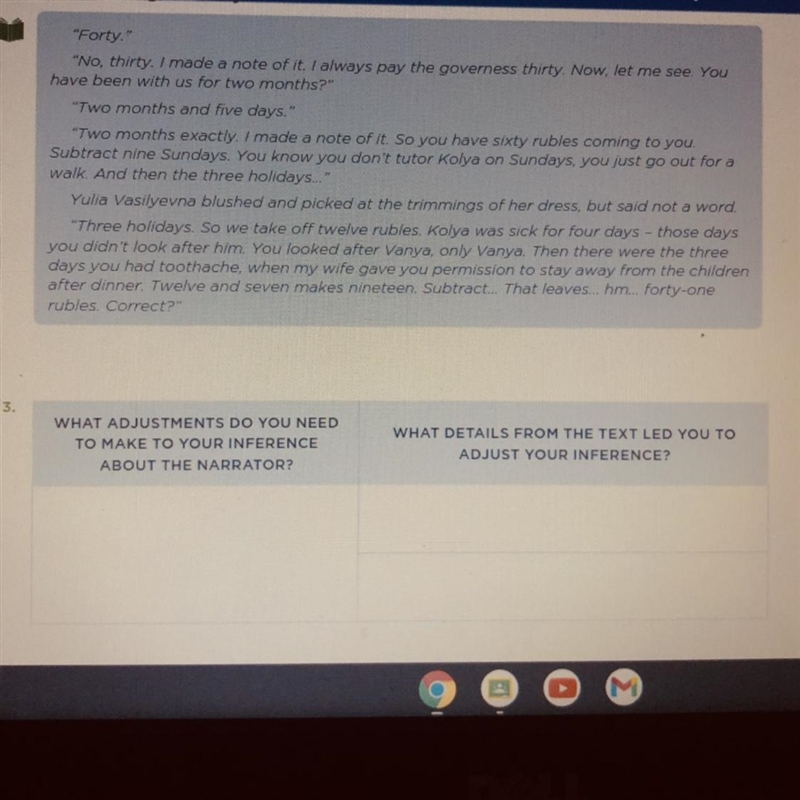 WHAT ADJUSTMENTS DO YOU NEED TO MAKE TO YOUR INFERENCE ABOUT THE NARRATOR? WHAT DETAILS-example-1