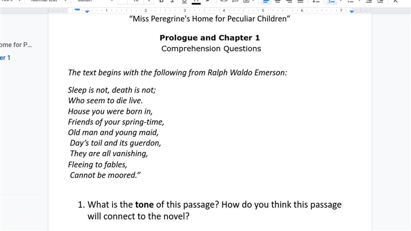 Please help it's miss peregrine's home for peculiar children-example-1