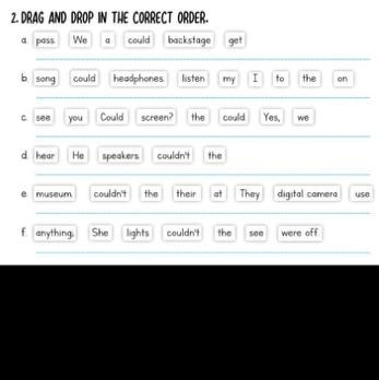 COULD - COULDN’T - COULD? Drag and drop in the correct order-example-1