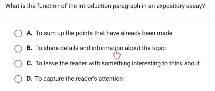 What is the function of the introduction in an expository essay-example-1