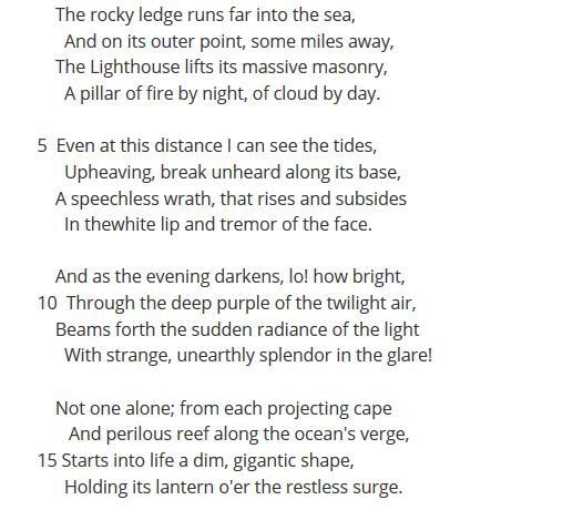 In line 4, the author most likely compares the lighthouse to a pillar of fire because-example-1