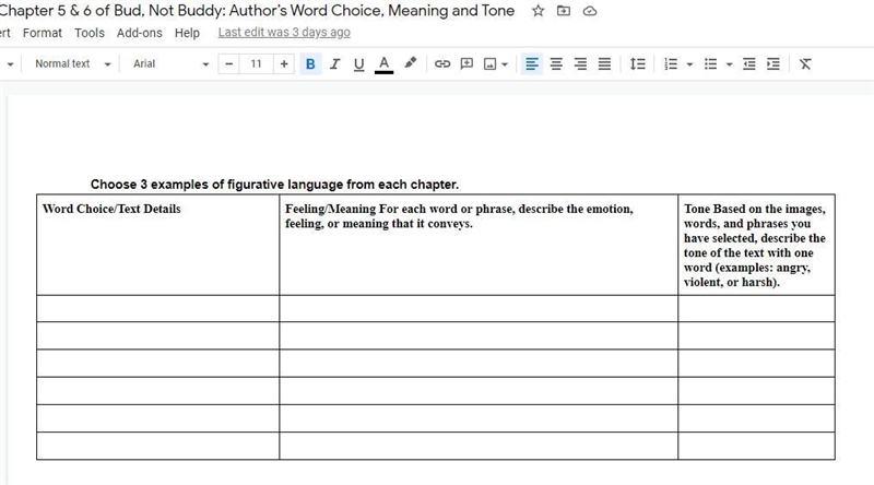 Use only chapter 5 and 6 of Bud Not Buddy to complete this chart-example-1