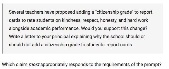 Which claim most appropriately responds to the requirements of the prompt?-example-1