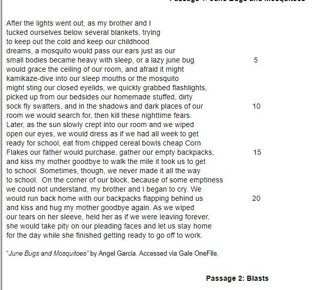 Complete the table to compare and contrast the structure of passage 1 and passage-example-1