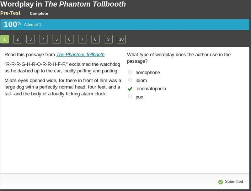 What type of wordplay does the author use in the passage? A. Homophone B. Idiom C-example-1