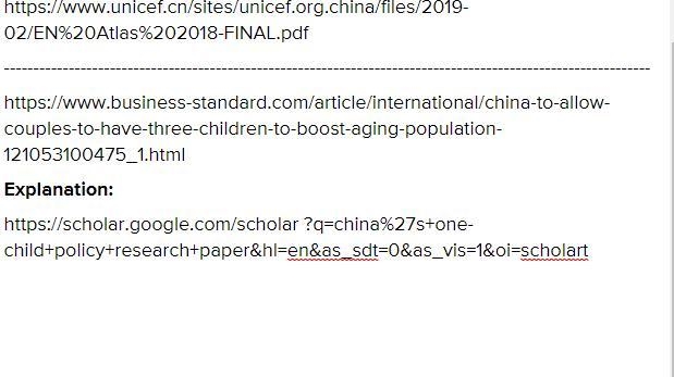 Can you guys find me a credible source for china's population of kids? credible sources-example-1