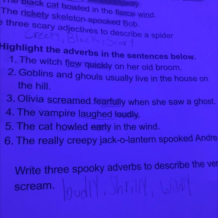 What is the Adverb in #2 and #6??-example-1