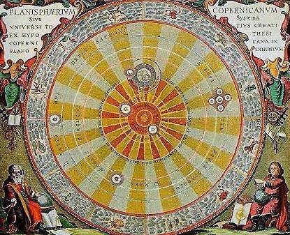 How is the geocentric model contrasted with the heliocentric model? A. Ptolemy's model-example-1