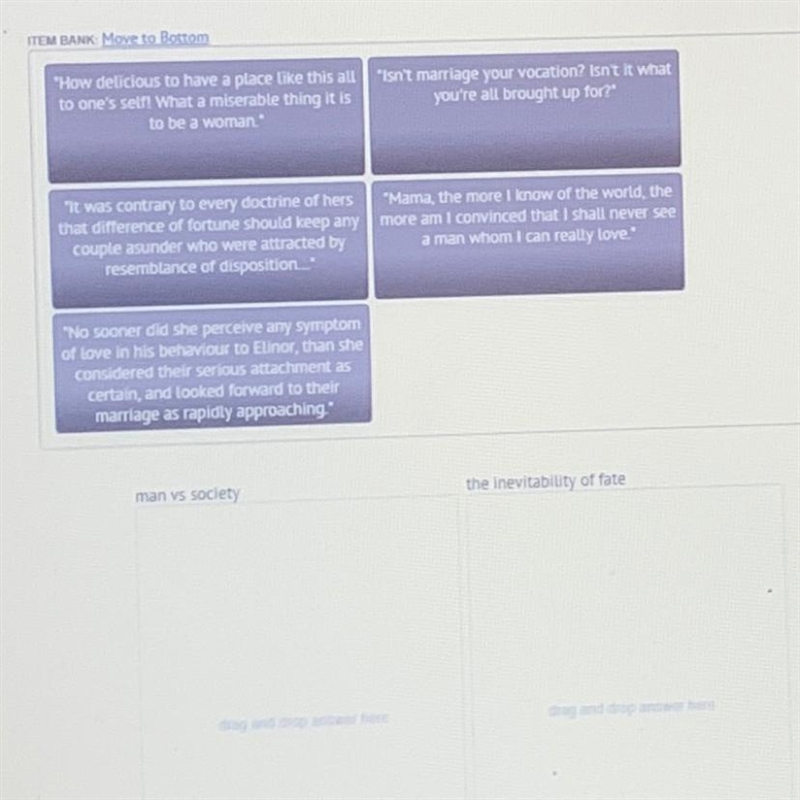 Determine if the sentences from the pieces connect to the universal theme of &quot-example-1