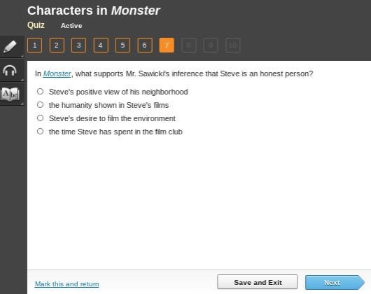 In Monster, what supports Mr. Sawicki's inference that Steve is an honest person?-example-1