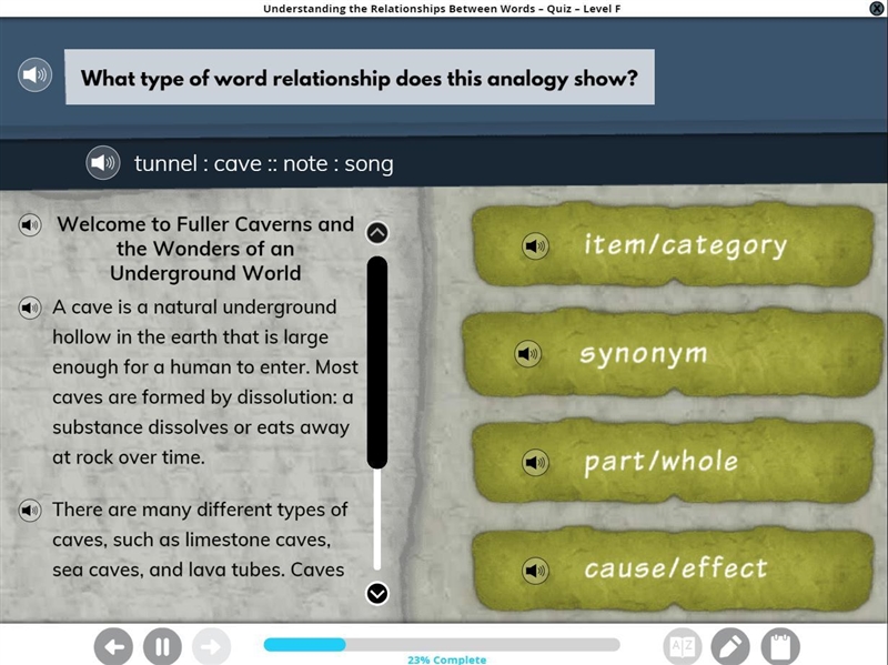 Tunnel : cave :: note : song-example-1