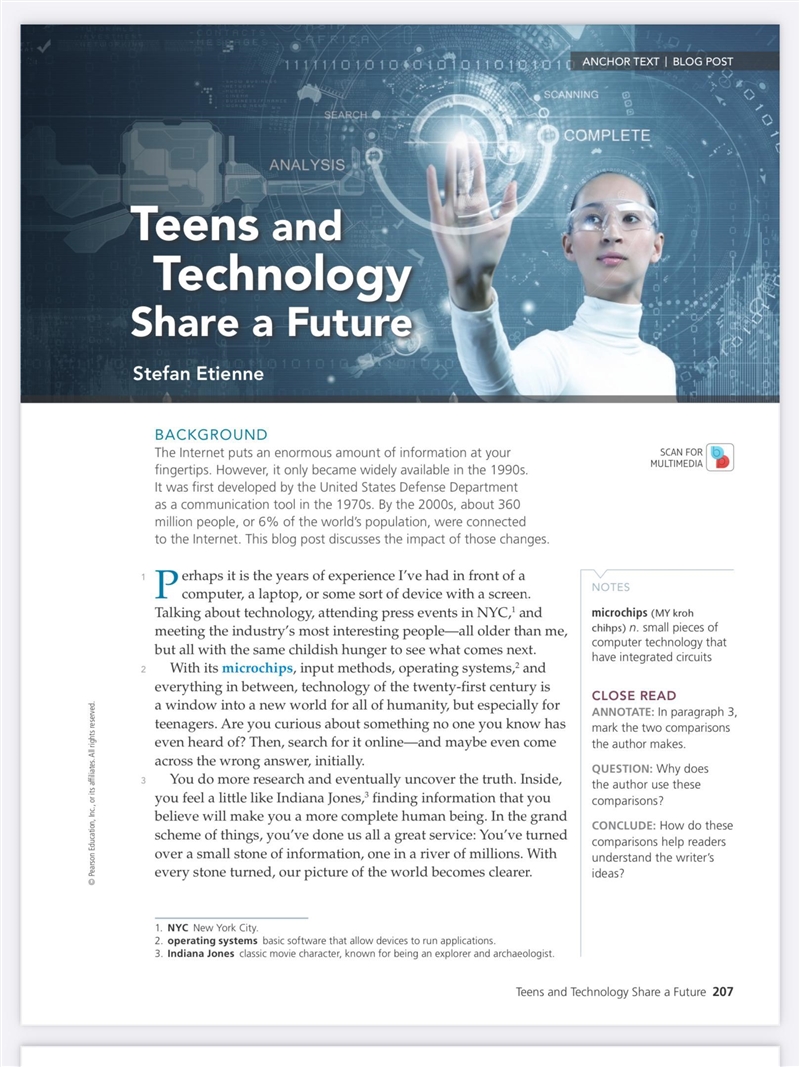 Write an objective summary about teens and technology-example-1