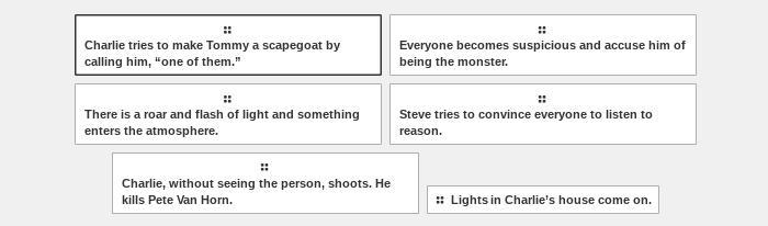 Monsters due on maple street cause and effect. please answer asap. answer choices-example-1