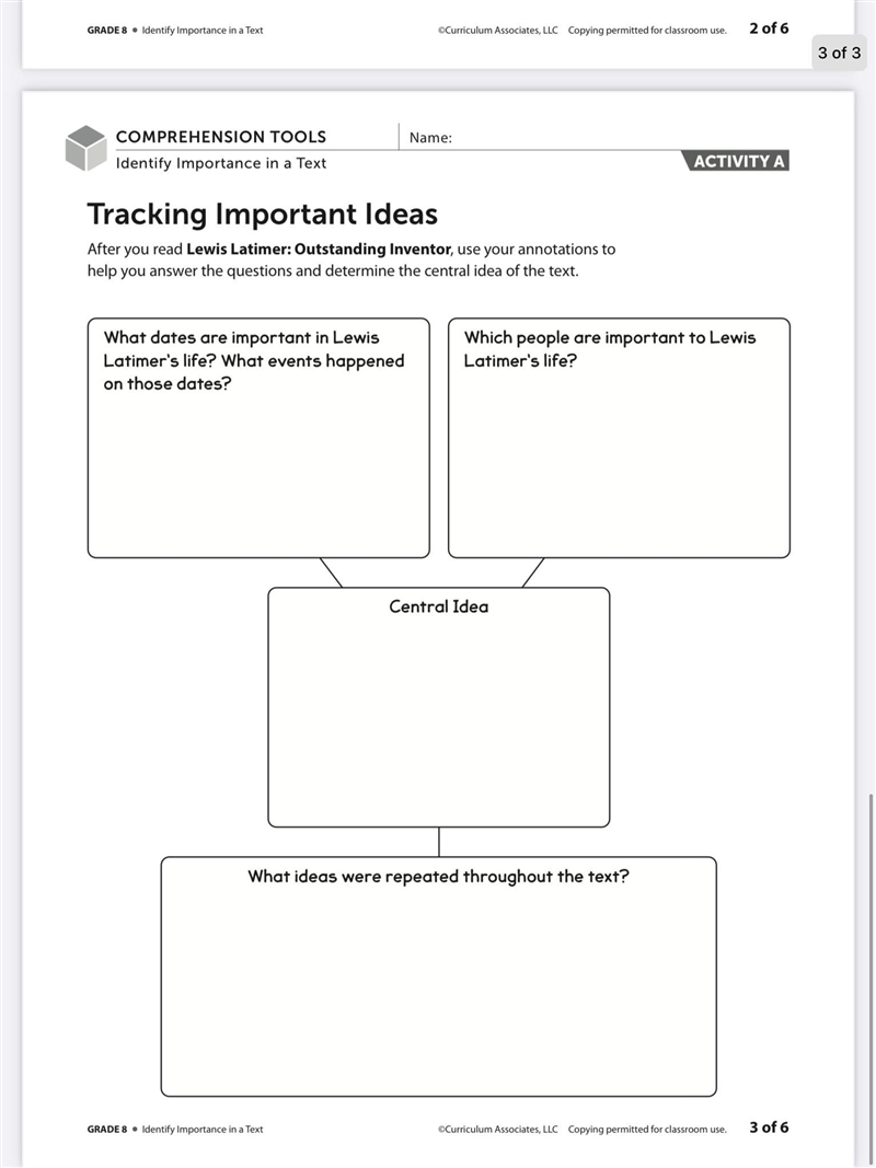 Someone PLEASE do this. I just need the page that says “ Tracking Important Ideas-example-1