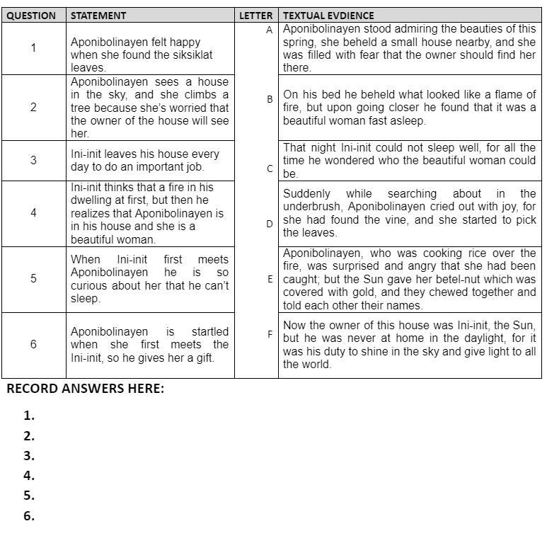 Match with the evidence-example-1