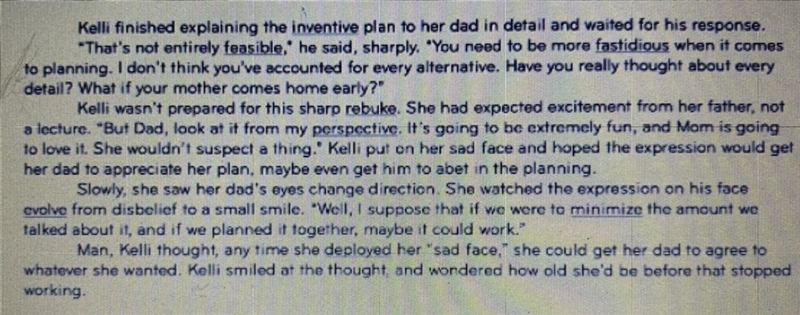 1. The passage suggests that the daughter is trying to be... A. funny B. mean C. sneaky-example-1